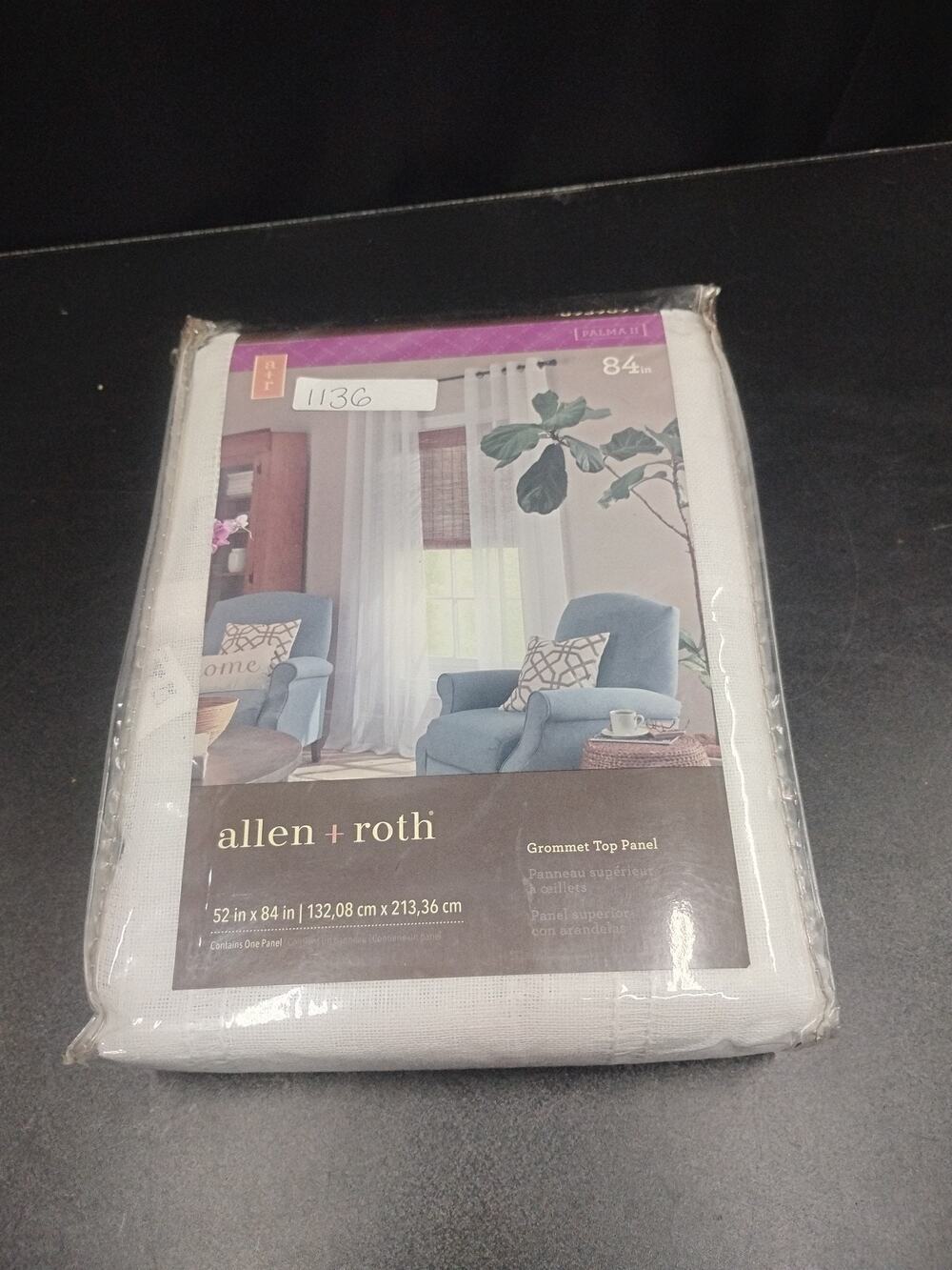 allen + roth 84-in White Semi-sheer Grommet Single curtain panel # 047724326276